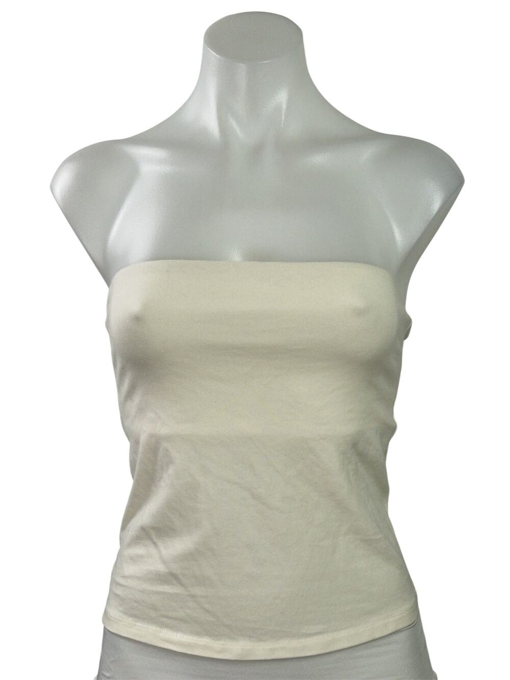 Skims Womens Cream Yellow Sleeveless Strapless Bandeau Crop Tube Tank Top Size S